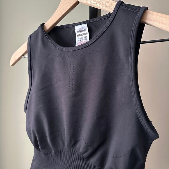 Gymshark Sweat Seamless Midi Tank Black Small - Picture 2 of 4
